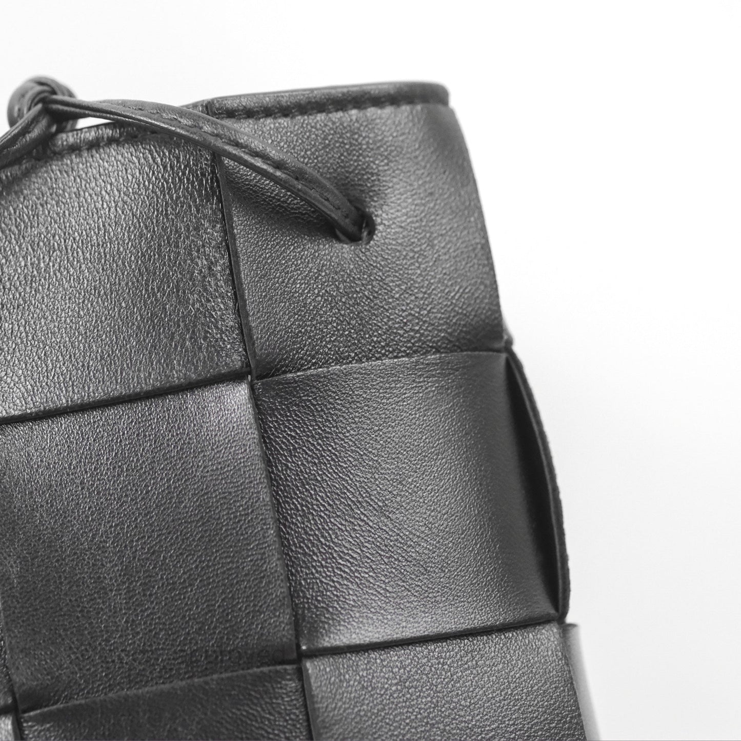 Bottega Veneta Small Cassette Bucket Bag Black Lambskin