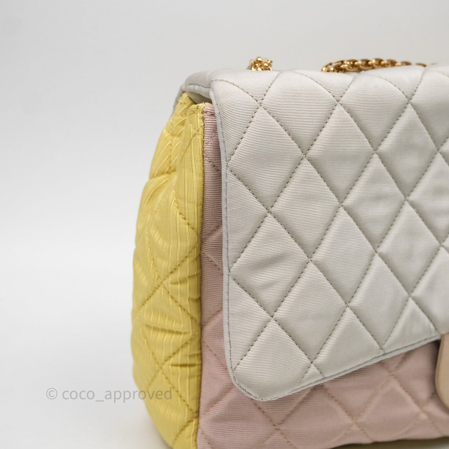 Chanel Reissue Flap Bag Tricolor Pastel Satin Aged Gold Hardware