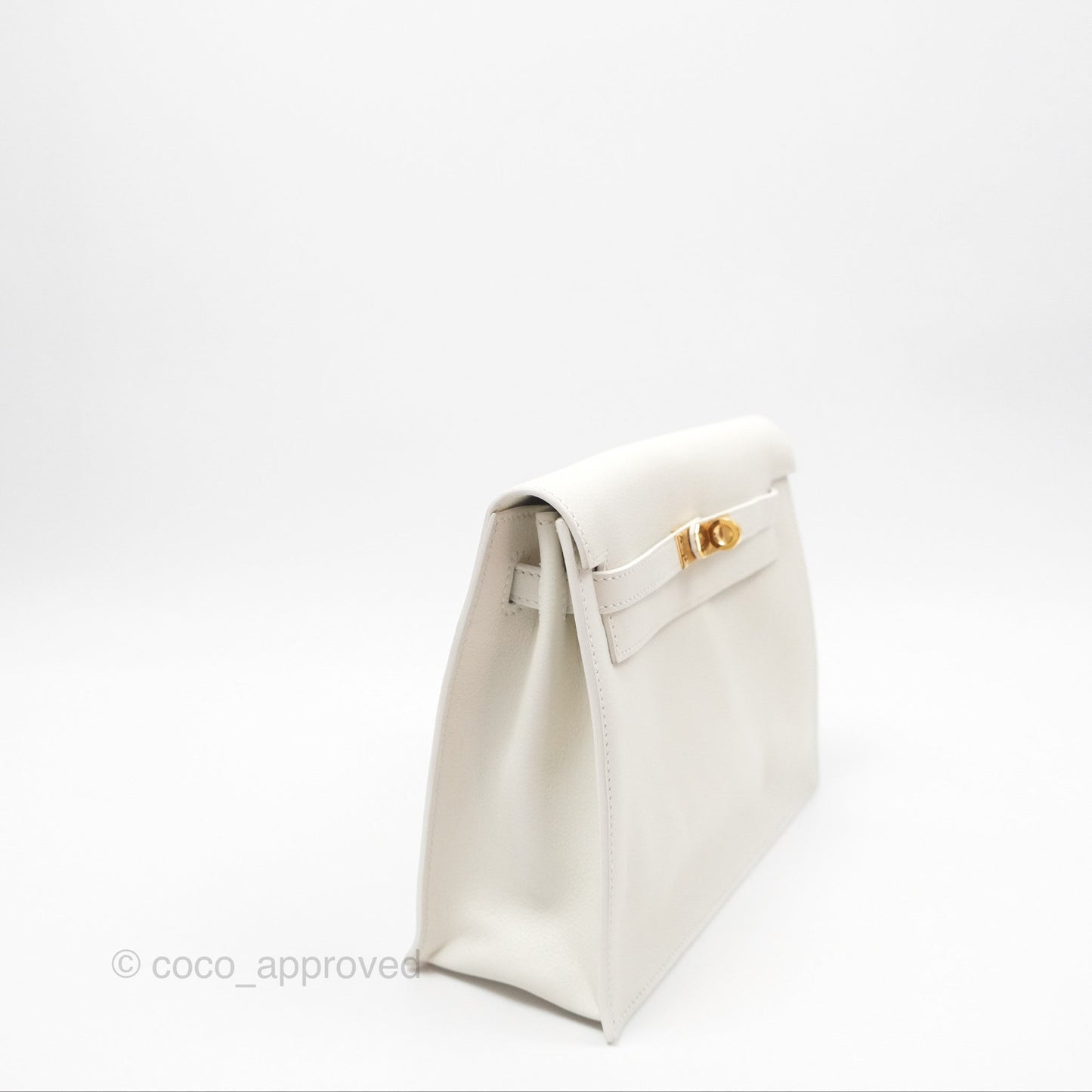 Hermès Kelly Danse II Bag White Evercolor Gold Hardware