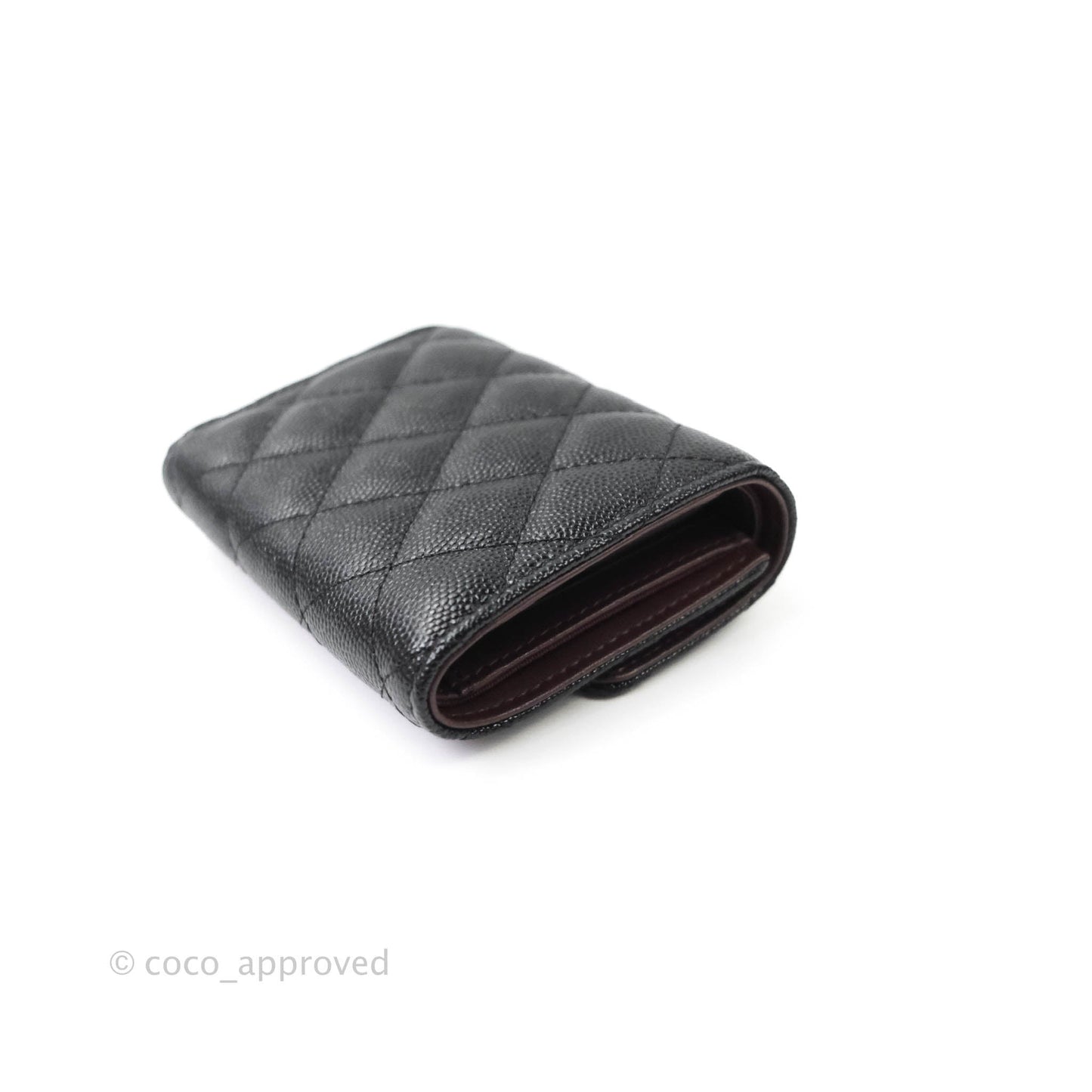 Chanel Classic Flap Small Wallet Black Caviar Gold Hardware⁣