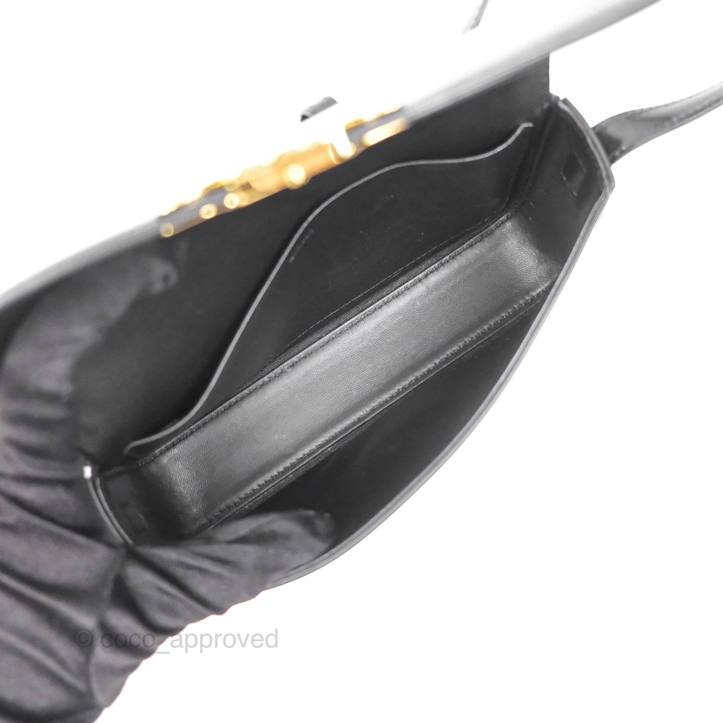 Celine Triomphe Shoulder Bag Black Calfskin