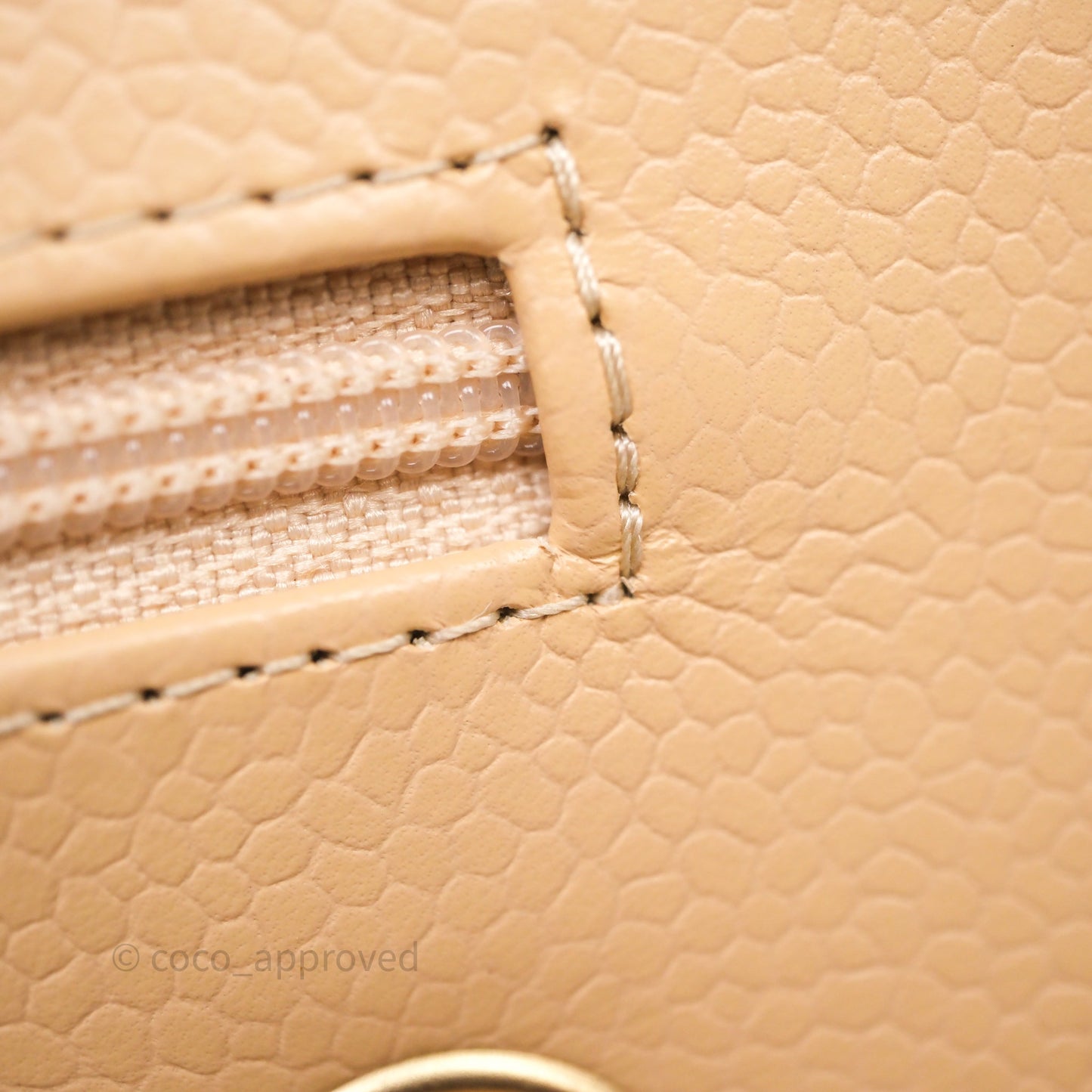 Chanel Classic M/L Medium Flap Quilted Beige Caviar Gold Hardware