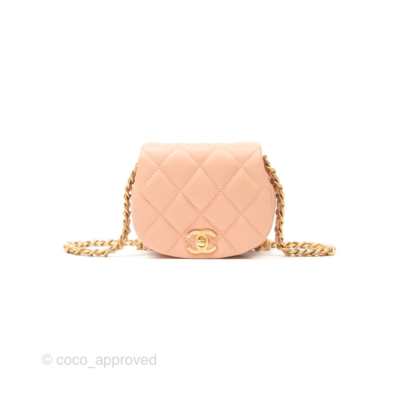 Chanel Mini Clutch with Chain Beige Calfskin Aged Gold Hardware