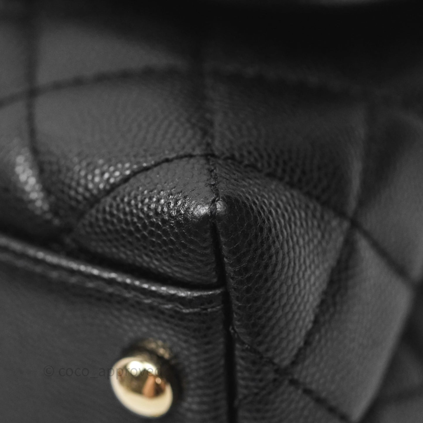 Chanel Mini Coco Handle Quilted Black Caviar Gold Hardware
