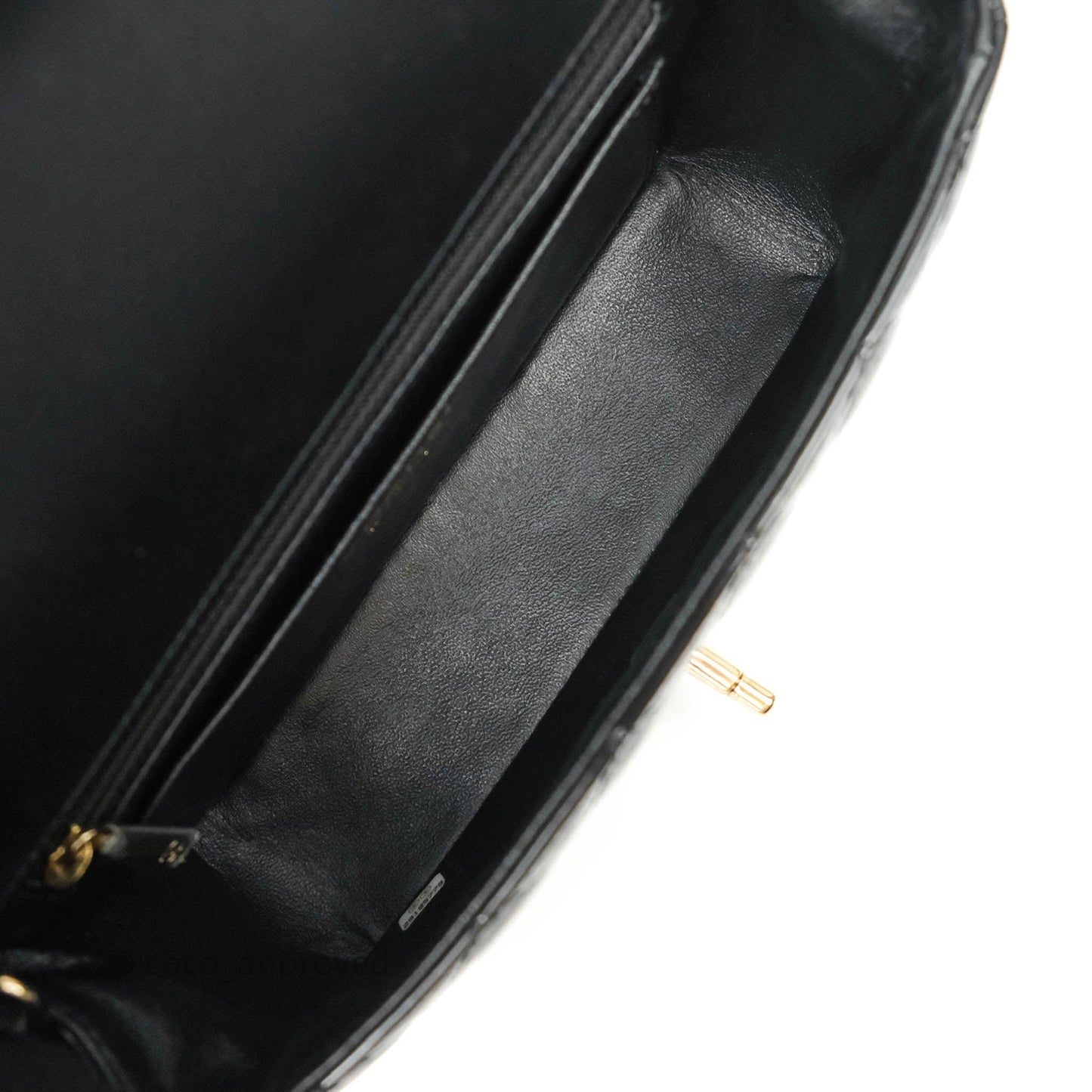 Chanel Quilted Mini Rectangular Black Patent Gold Hardware