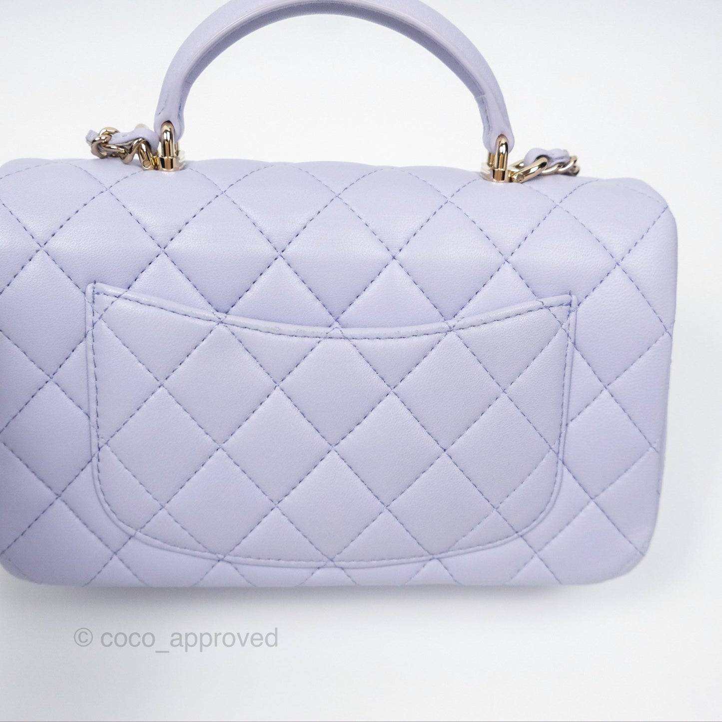 Chanel Top Handle Mini Rectangular Flap Bag Lilac Lambskin Gold Hardware