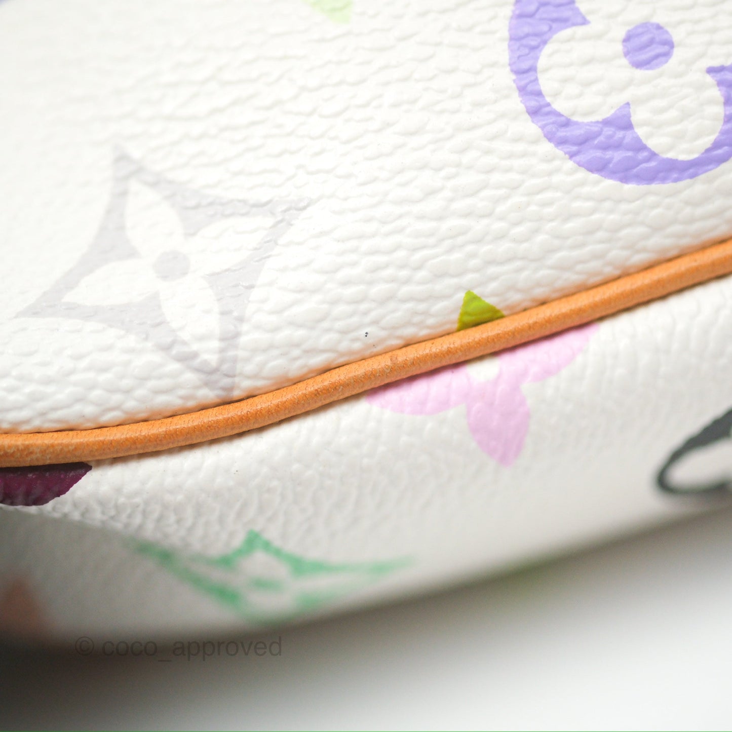Louis Vuitton x Takashi Murakami Pochette White Rainbow Monogram
