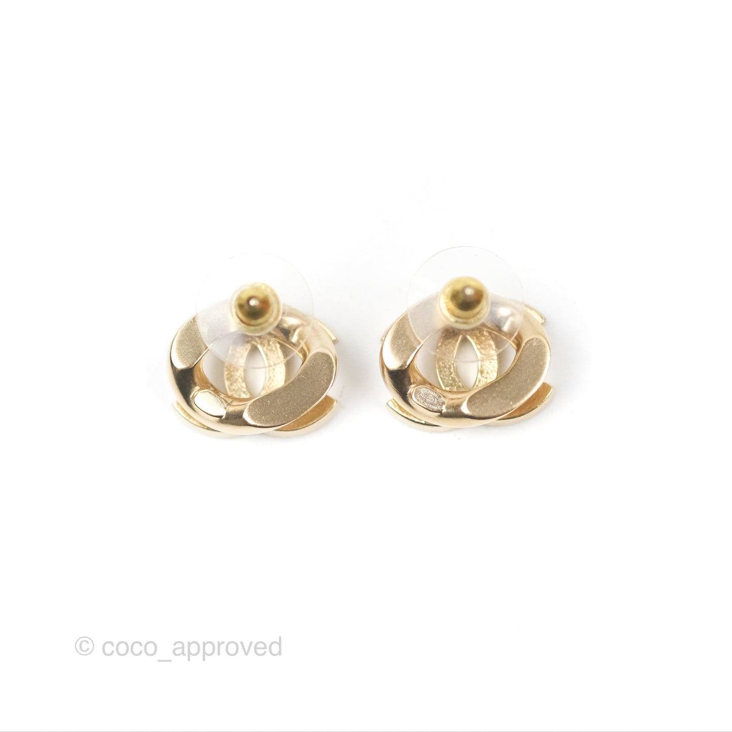 Chanel CC Crystal Gold Chain Earrings 22S