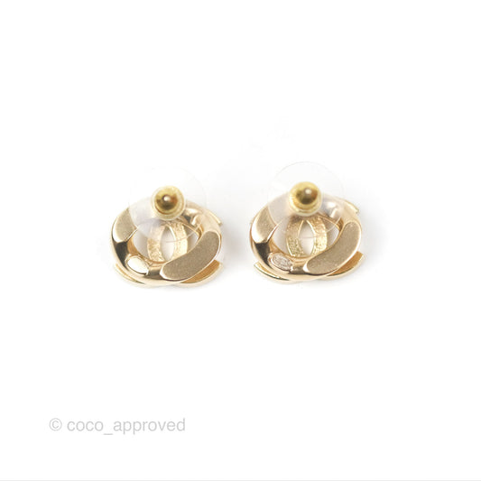 Chanel CC Crystal Gold Chain Earrings 22S