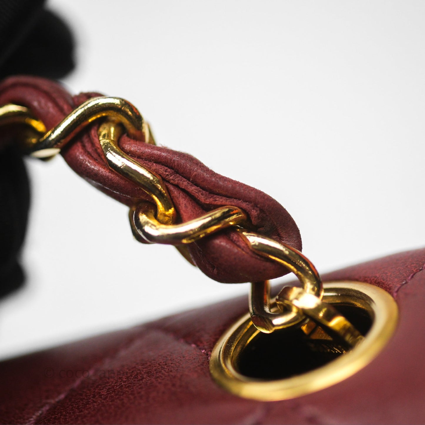 Chanel Vintage Mini Square Burgundy Lambskin 24K Gold Hardware