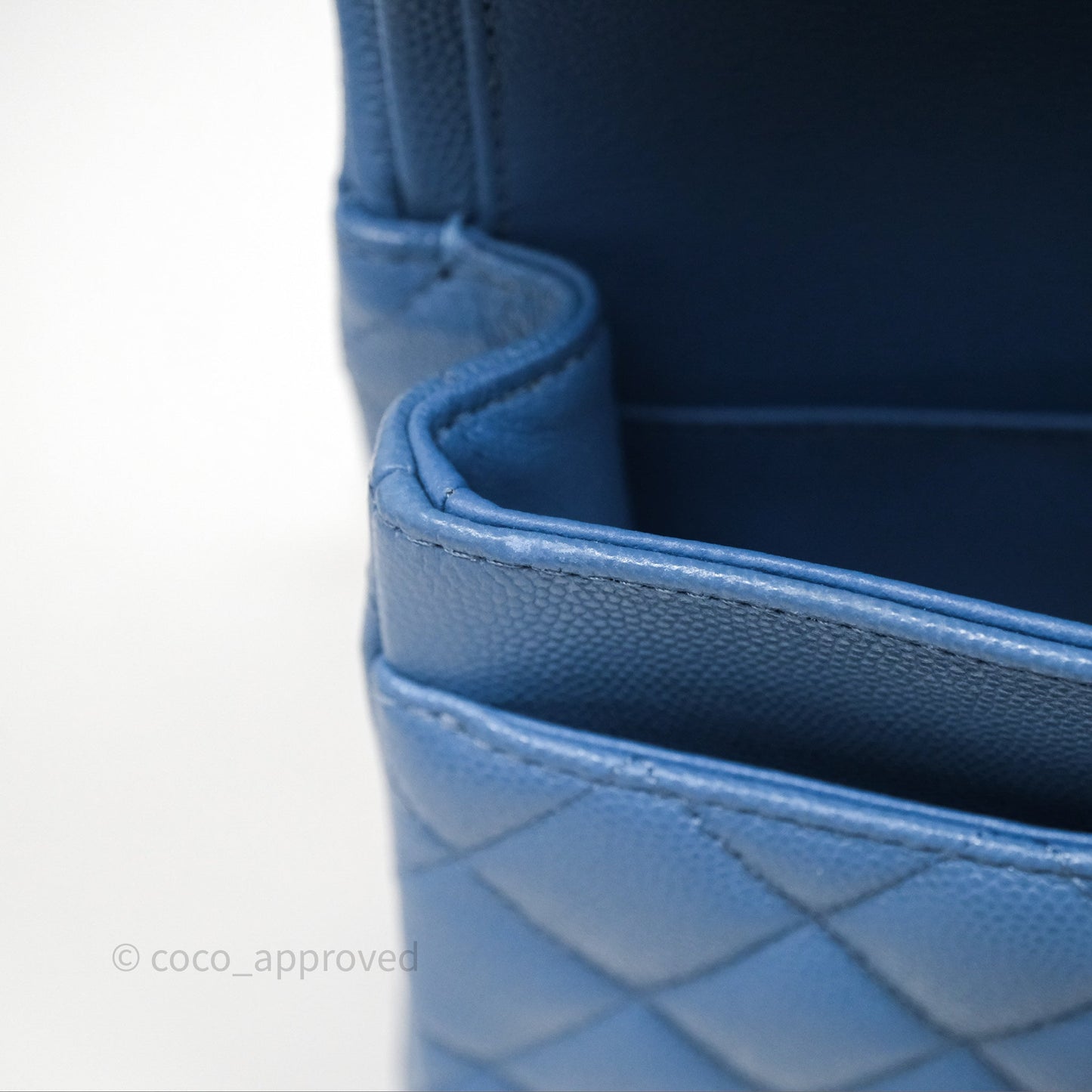 Chanel Small Classic Flap Quilted Blue Caviar Gold Hardware 20S