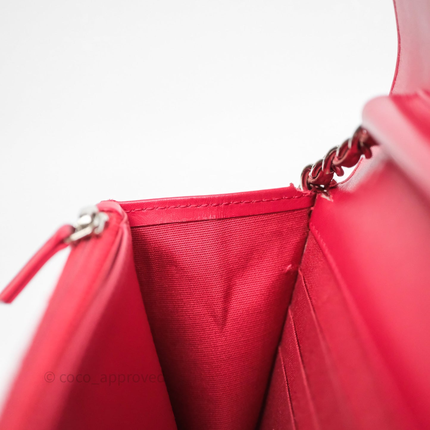 Chanel CC Wallet On Chain WOC Dark Pink Caviar Silver Hardware