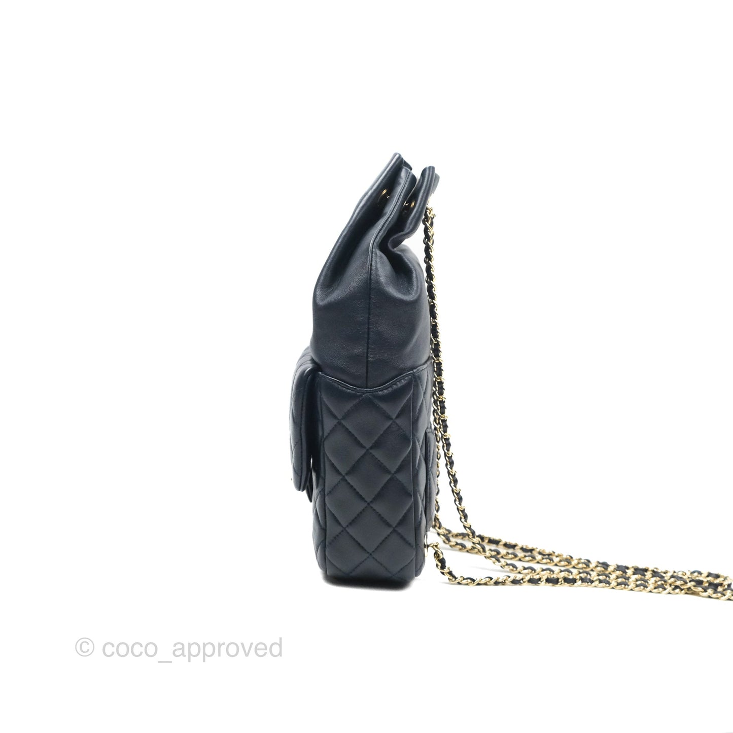Chanel Small Seoul Backpack Navy Lambskin Gold Hardware