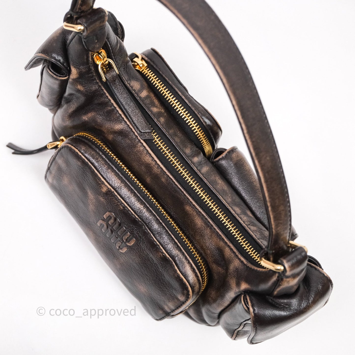Miumiu Nappa leather Pocket bag Coffee