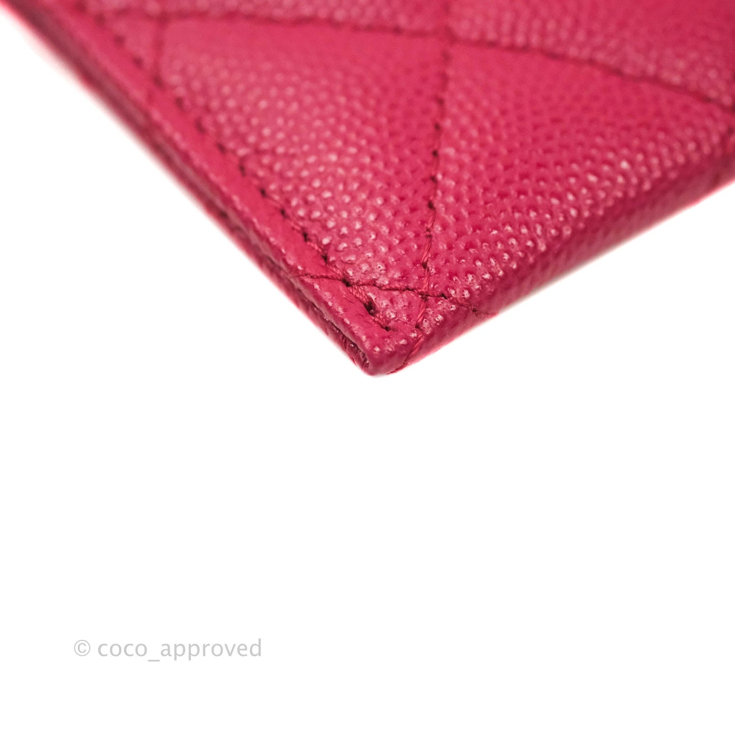 Chanel Classic Caviar Flat Card Holder Pink Gold Hardware 21A