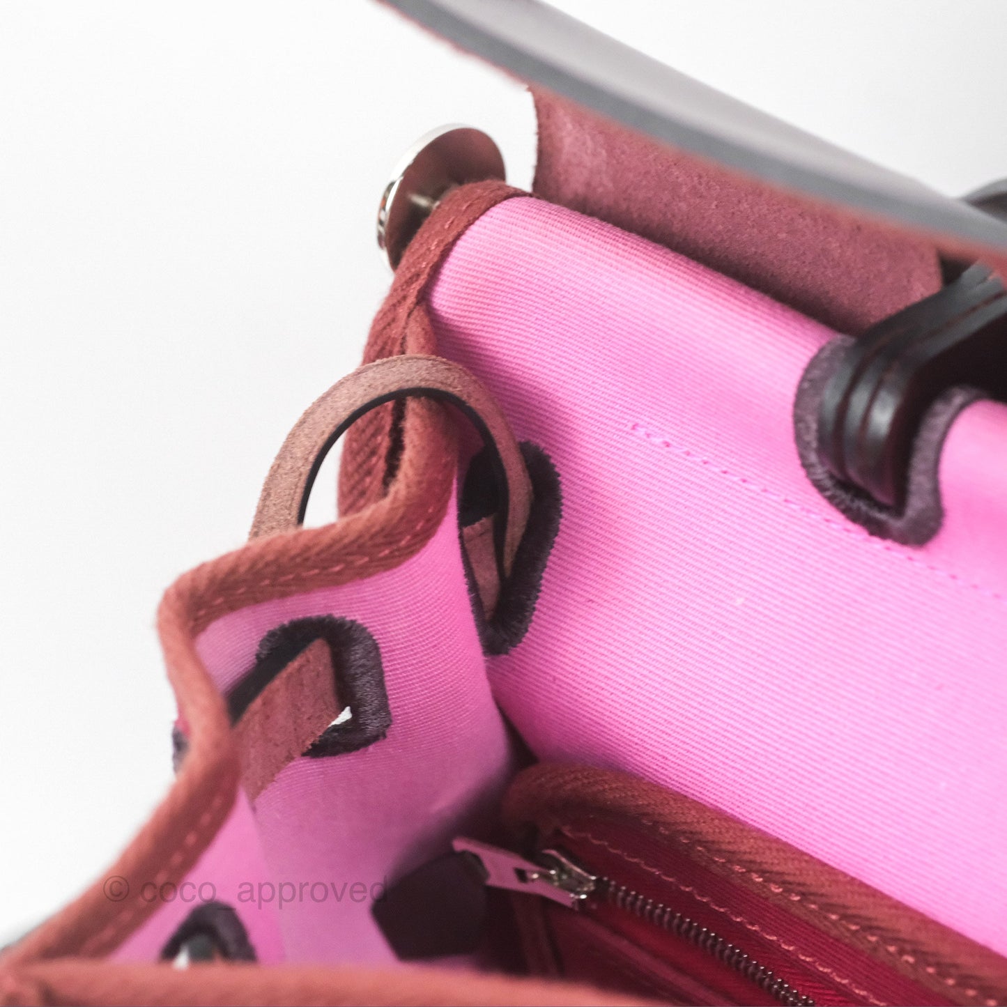Hermès Herbag Zip 31 Retourne Rose Bubblegum L4/ Rubis B5 Canvas Palladium Hardware