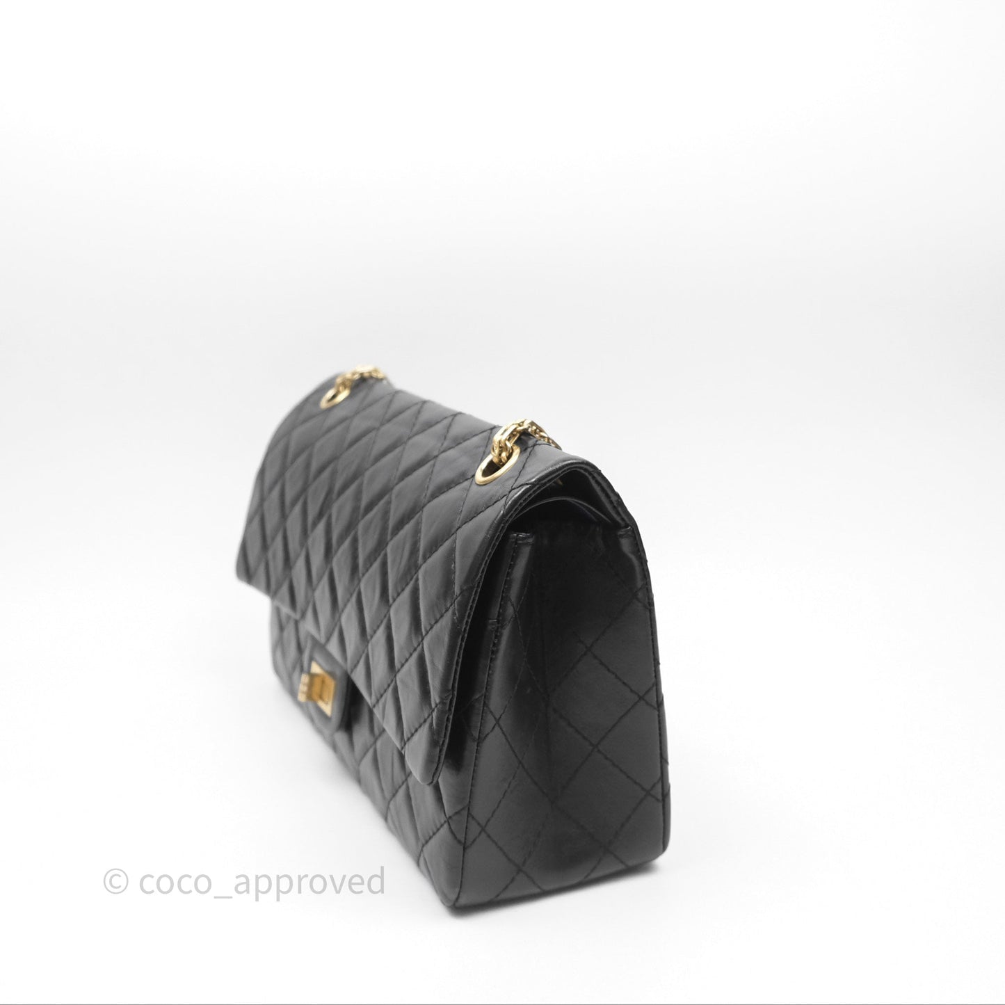 Chanel Quilted Reissue 226 Aged Calfskin Black Gold Hardware