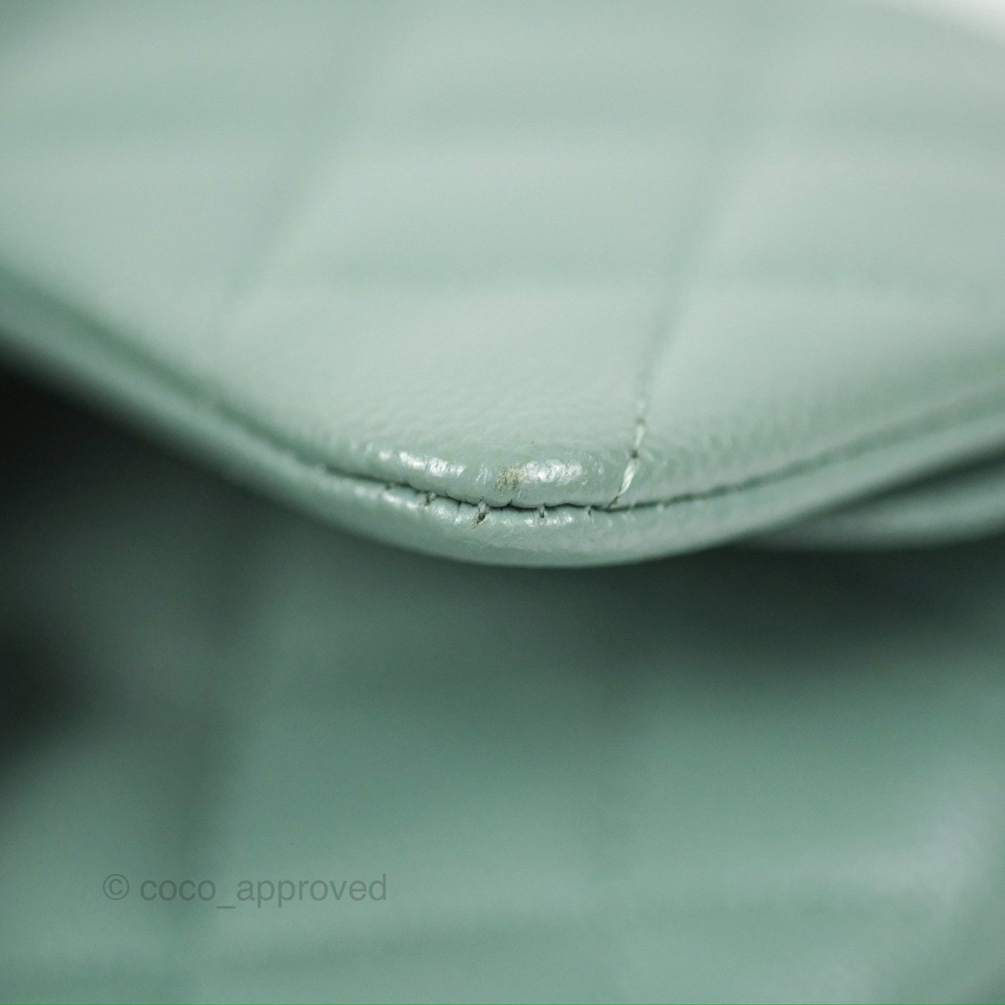 Chanel Classic M/L Medium Flap Quilted Tiffany Green Caviar Gold Hardware