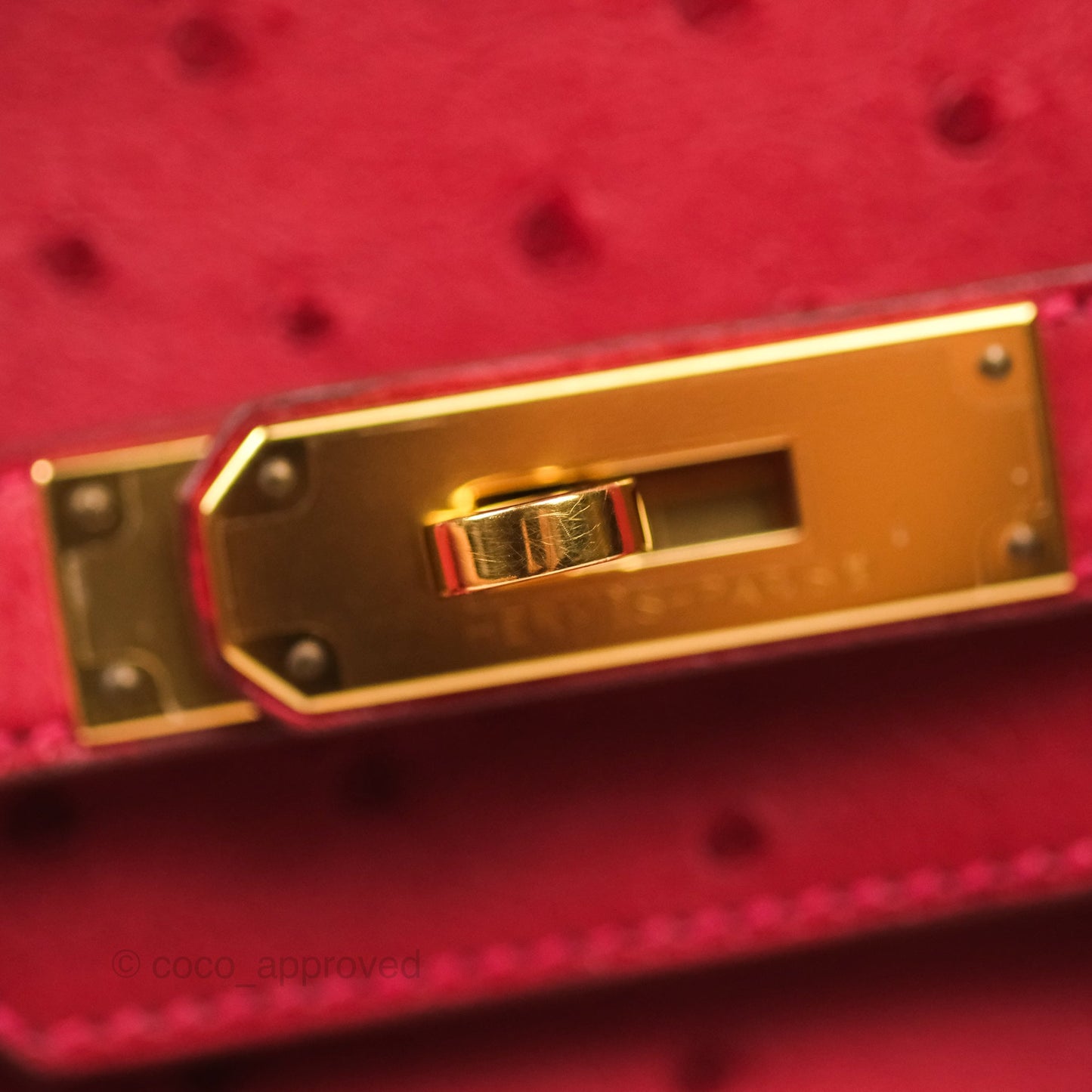 Hermès Birkin Retourne 30 Rouge Vif 53 Ostrich Gold Hardware
