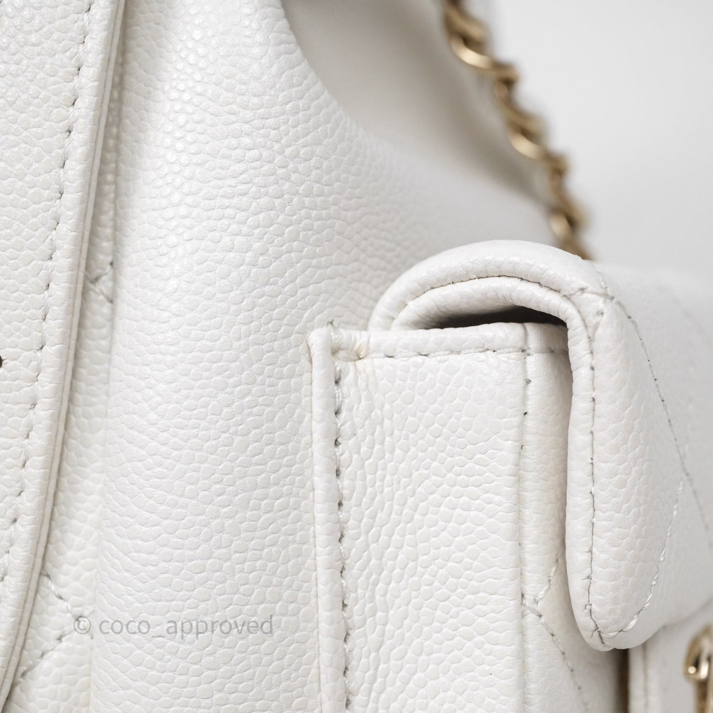 Chanel Small Duma Backpack Caviar White Gold Hardware