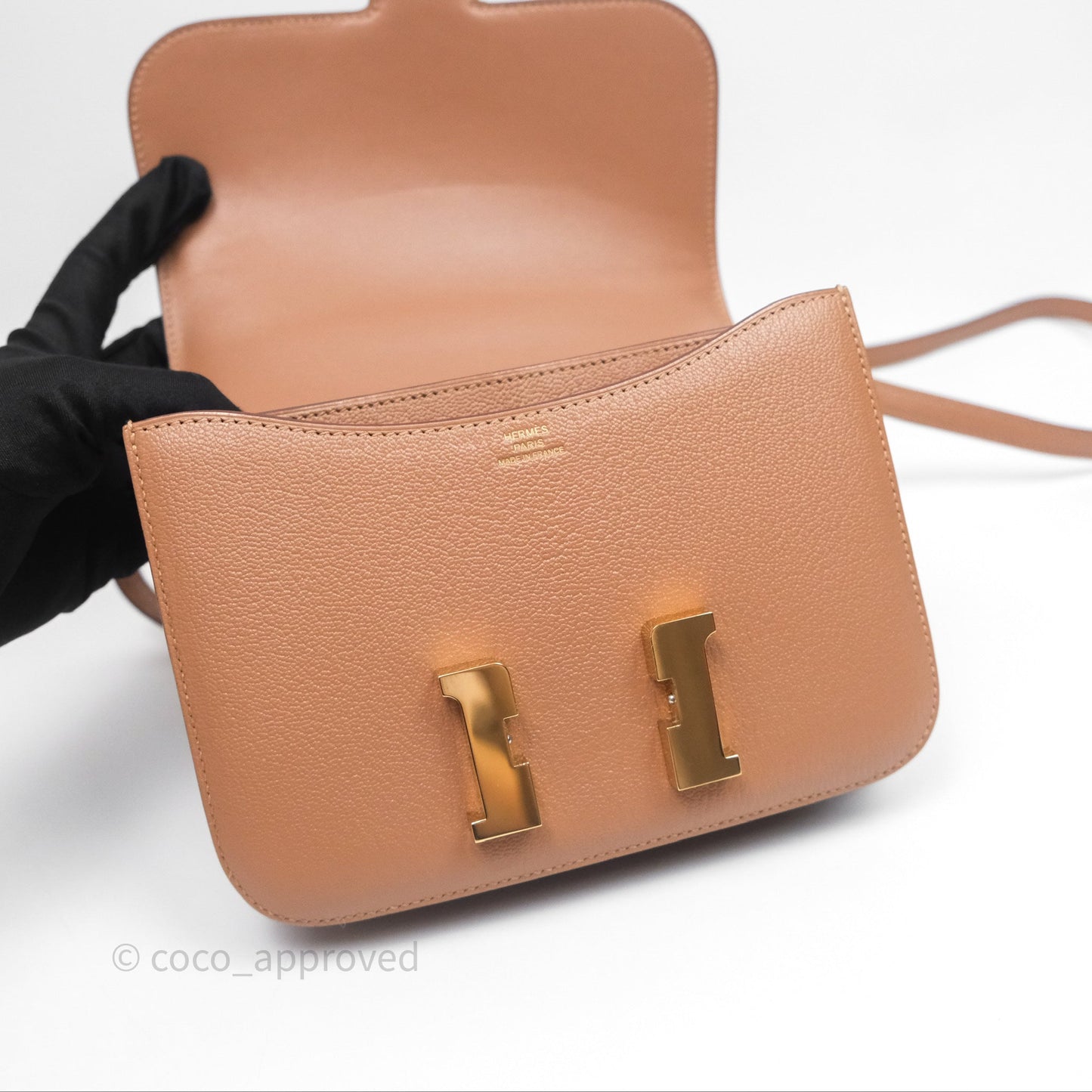 Hermès Constance Mini Quebracho Chevre Gold Hardware