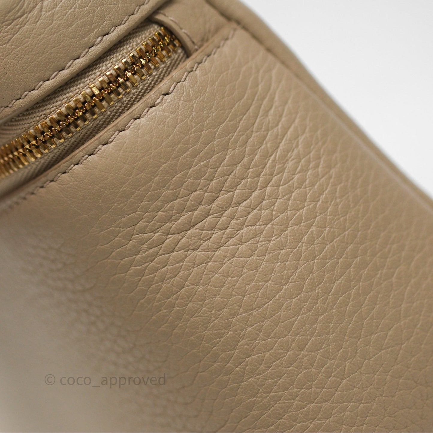 Loro Piana Extra Pocket L19 Cream Grained Calfskin Gold Hardware