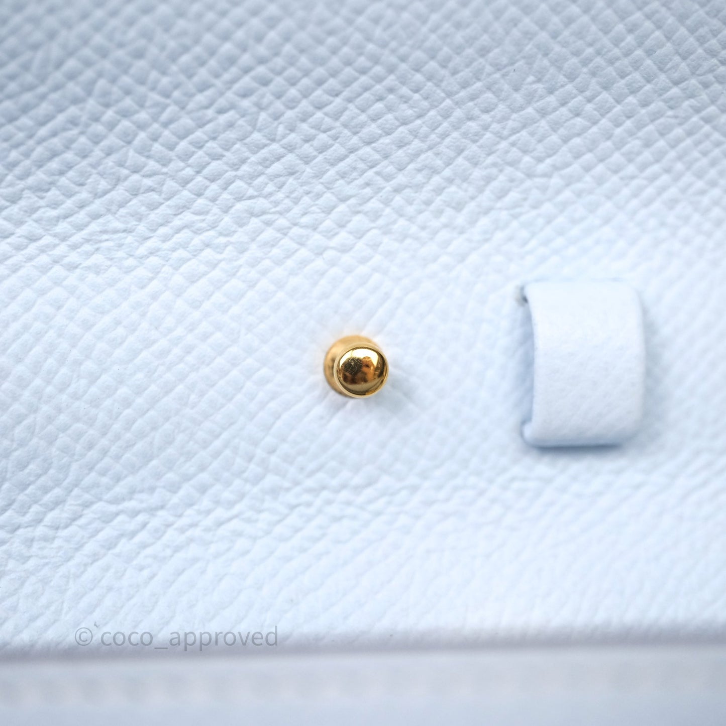 Hermes Kelly To Go Bleu Brume Epsom Gold Hardware