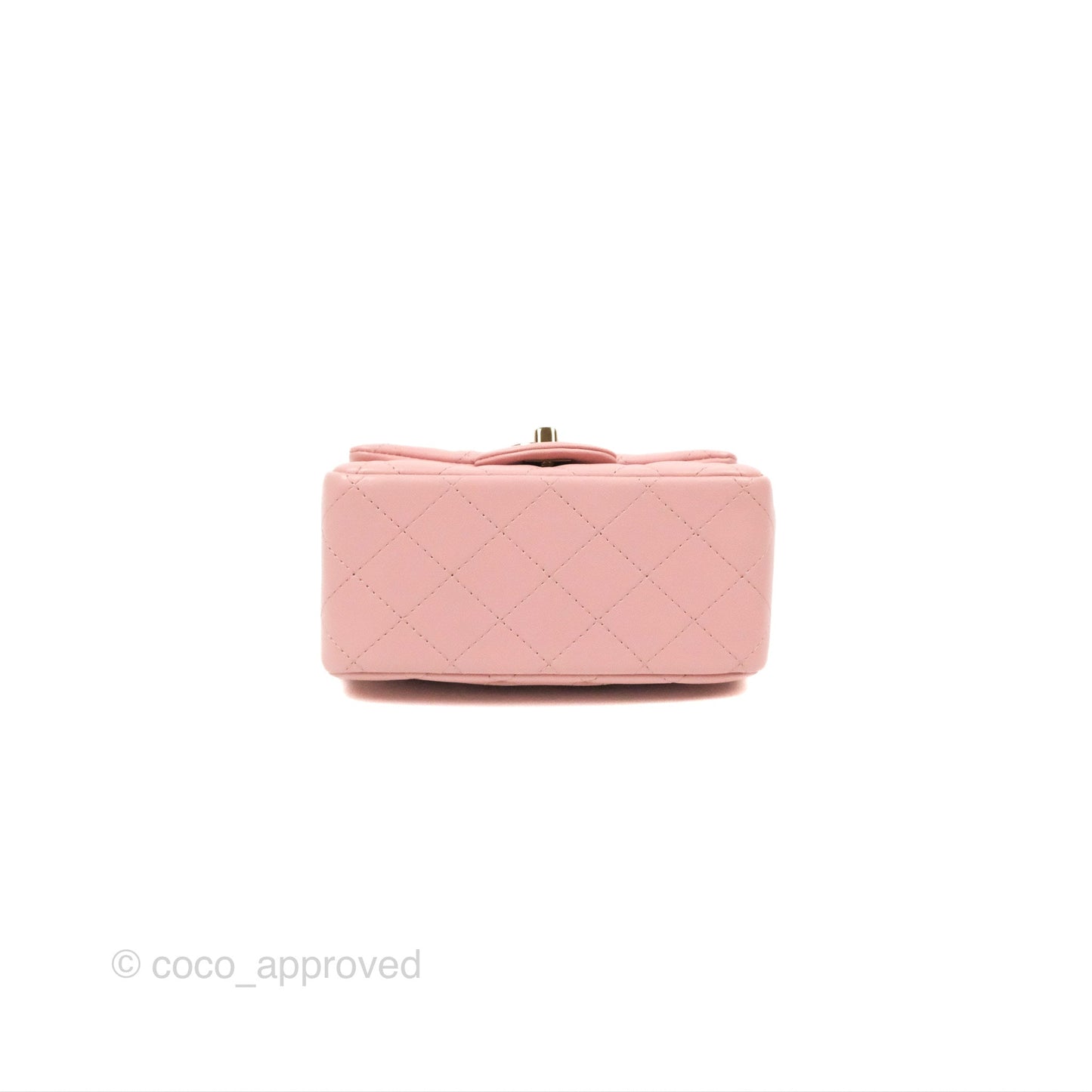 Chanel Quilted Mini Square Flap Pink Lambskin Gold Hardware