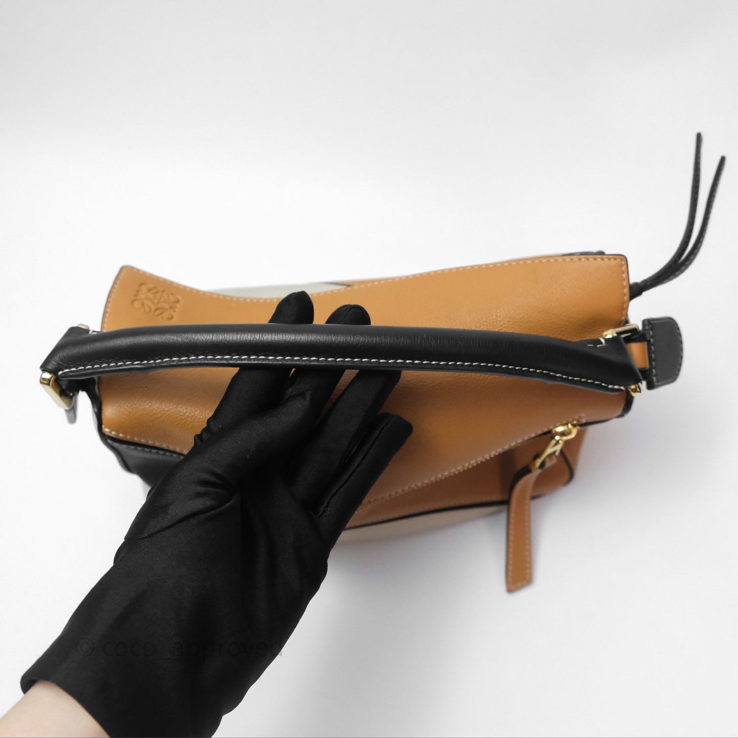 Loewe Small Puzzle Bag Amber/ Light Oat Calfskin Gold Hardware