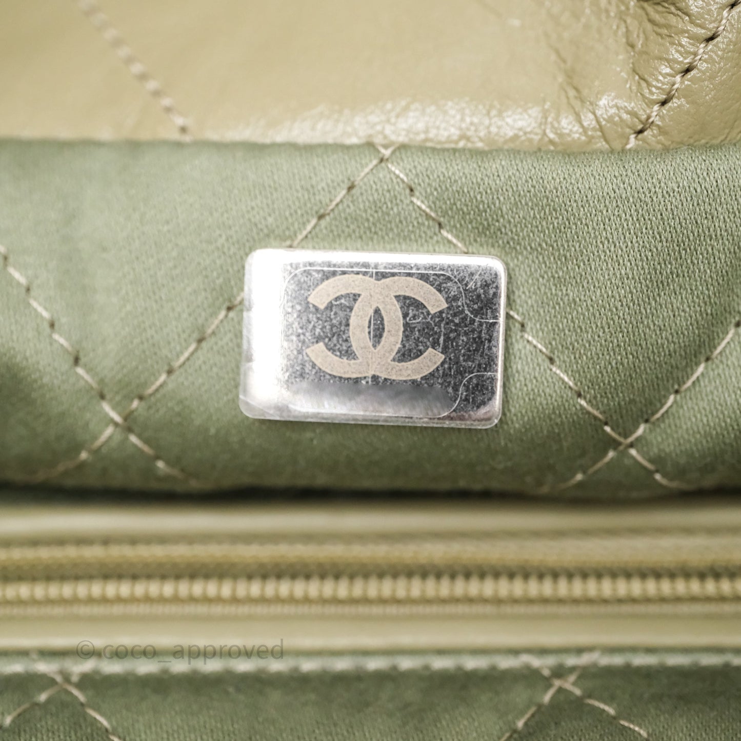 Chanel 22 Small Sage Green Shiny Calfskin Silver Hardware