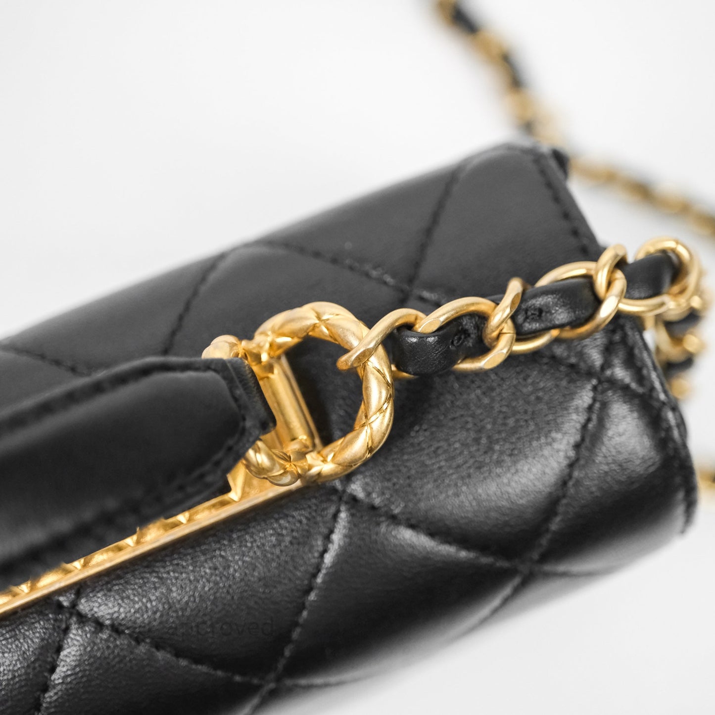 Chanel Trendy Spirit Top Handle Black Flap Bag Calfskin Gold Hardware