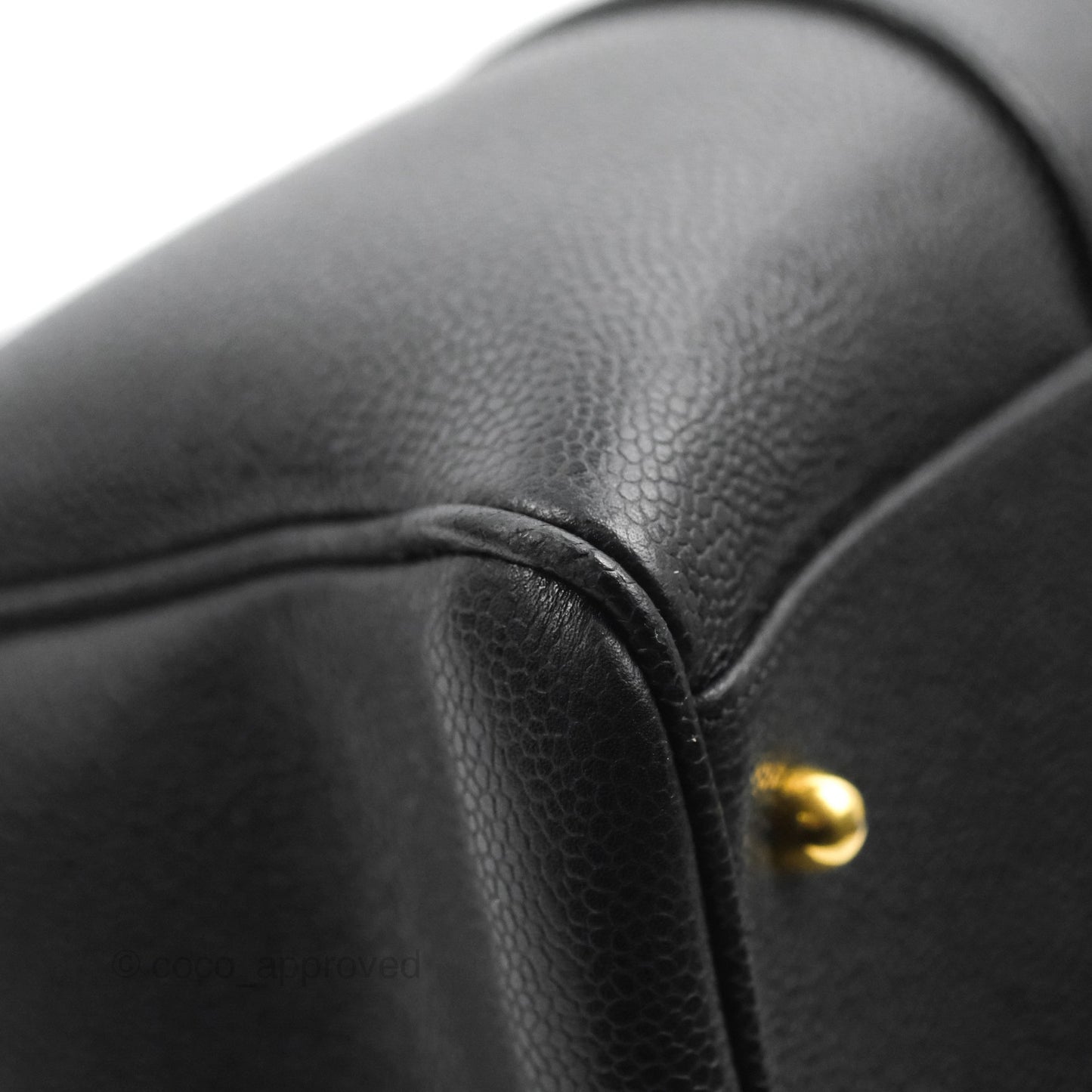 Chanel Vintage Boston Bag Black Caviar Gold Hardware