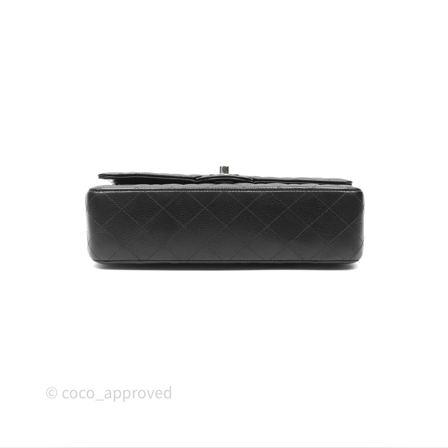 Chanel Classic M/L Medium Flap Quilted Black Caviar Silver Hardware