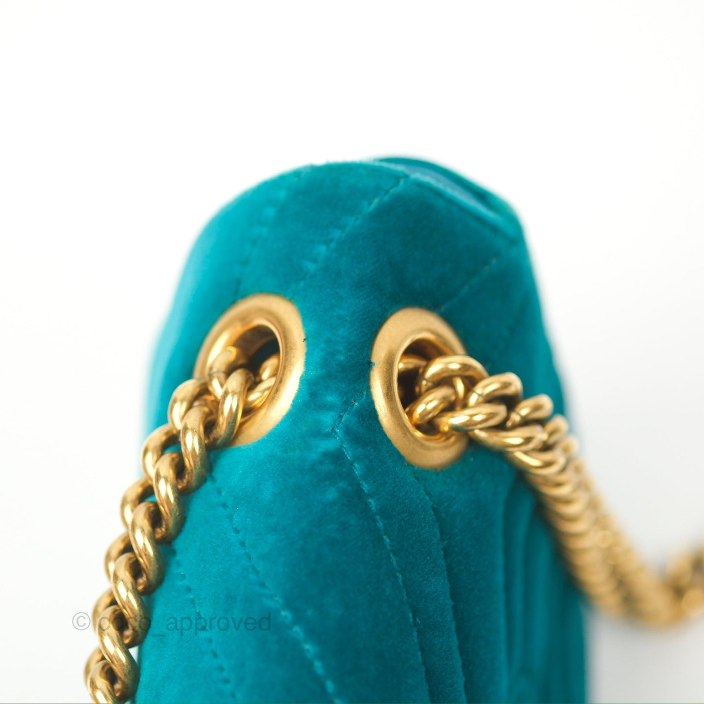Gucci Mini Marmont Velvet Green Gold Hardware