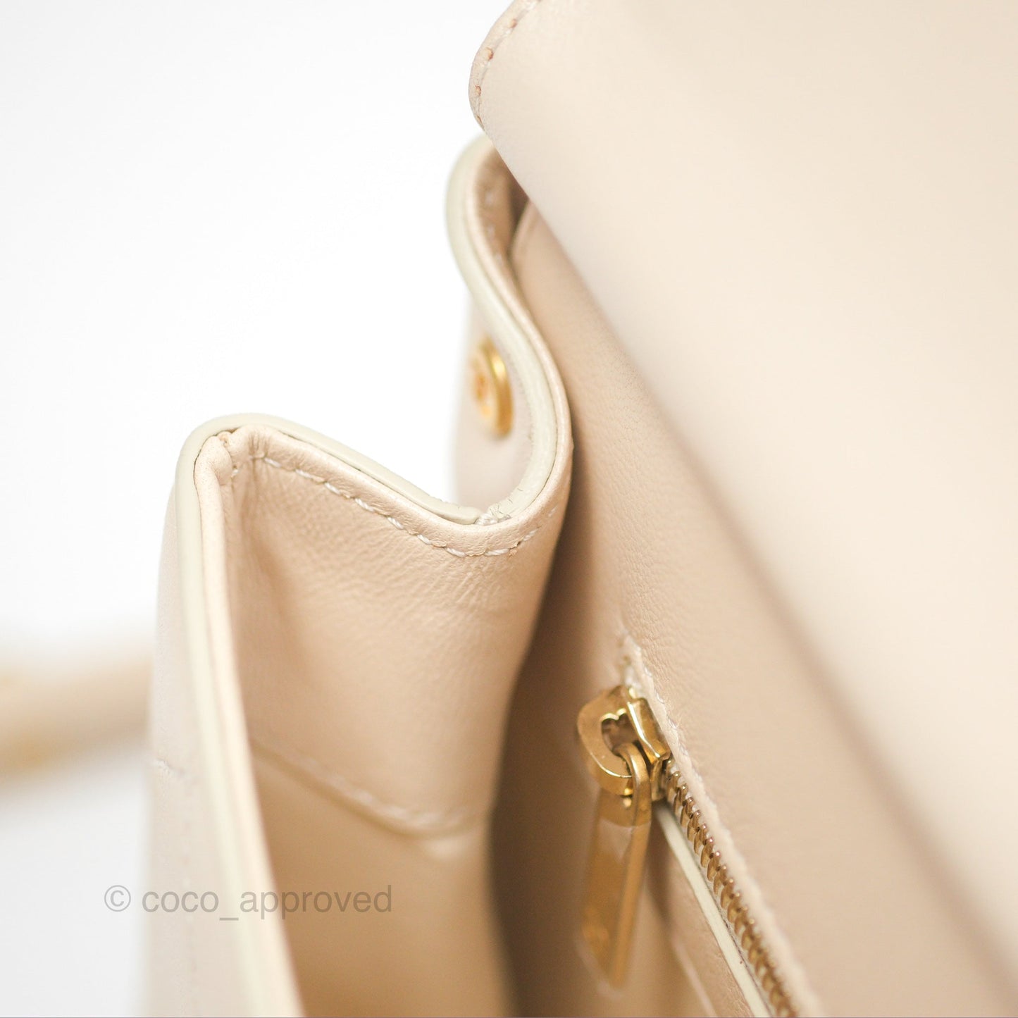 Chanel Small Quilted Coco Luxe Flap Bag Light Beige Calfskin Aged Gold Hardware