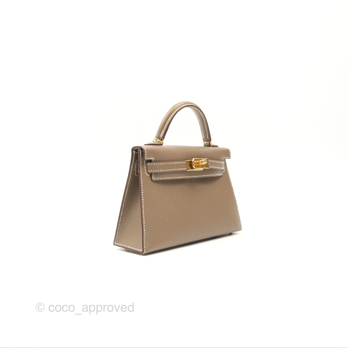 Hermès Mini Kelly II Etoupe Epsom Gold Hardware