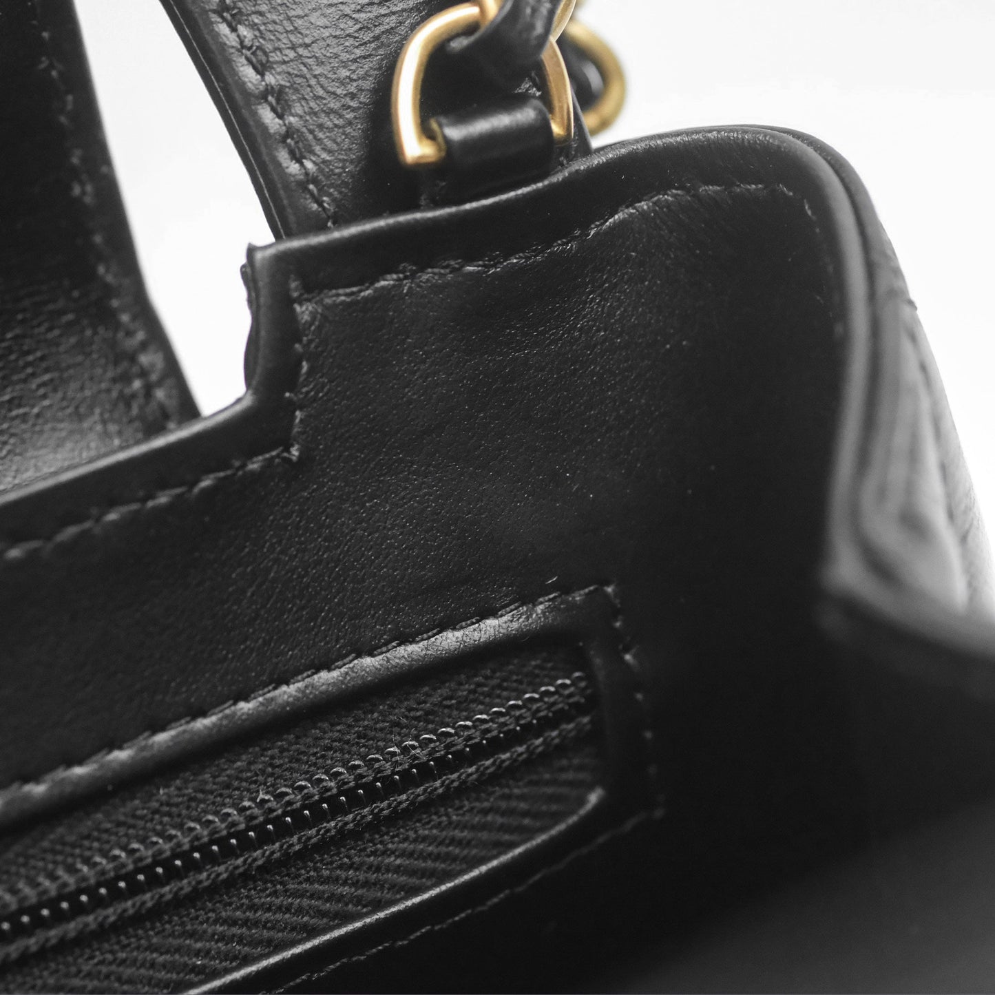 Chanel Kelly Bag Quilted Black Shiny Crumpled Calfskin Aged Gold Hardware