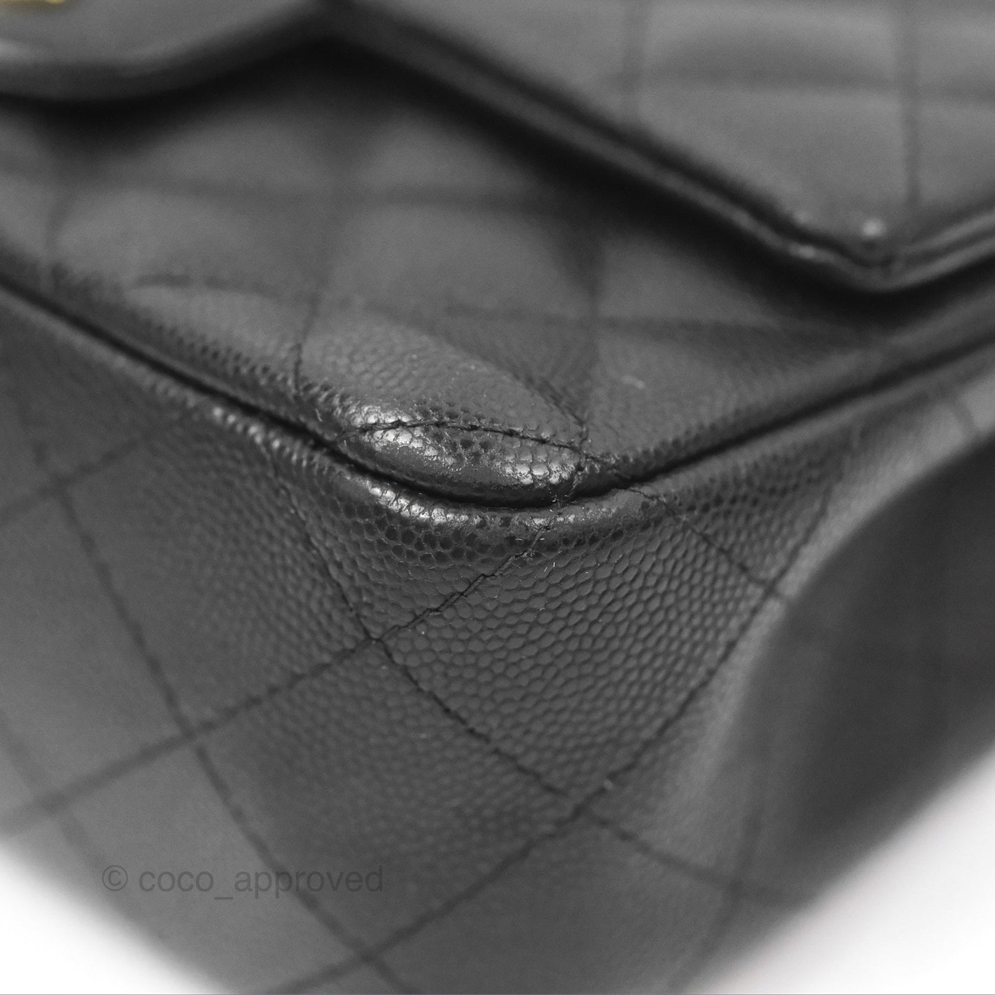 Chanel Quilted Mini Rectangular Black Caviar Gold Hardware 17B