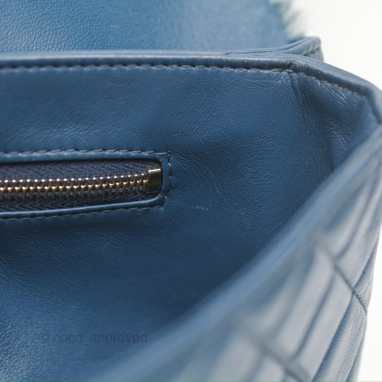 Chanel Top Handle Bag Green Blue Orylag Fur 17A