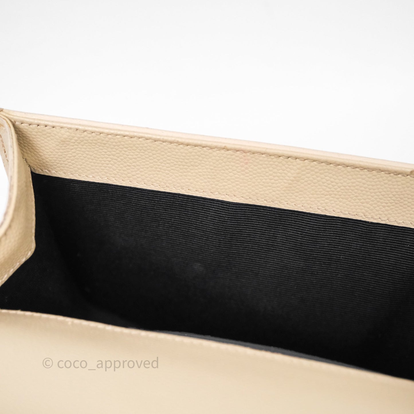 Saint Laurent Kate Clutch Monogram Beige Grain De Poudre Gold Hardware