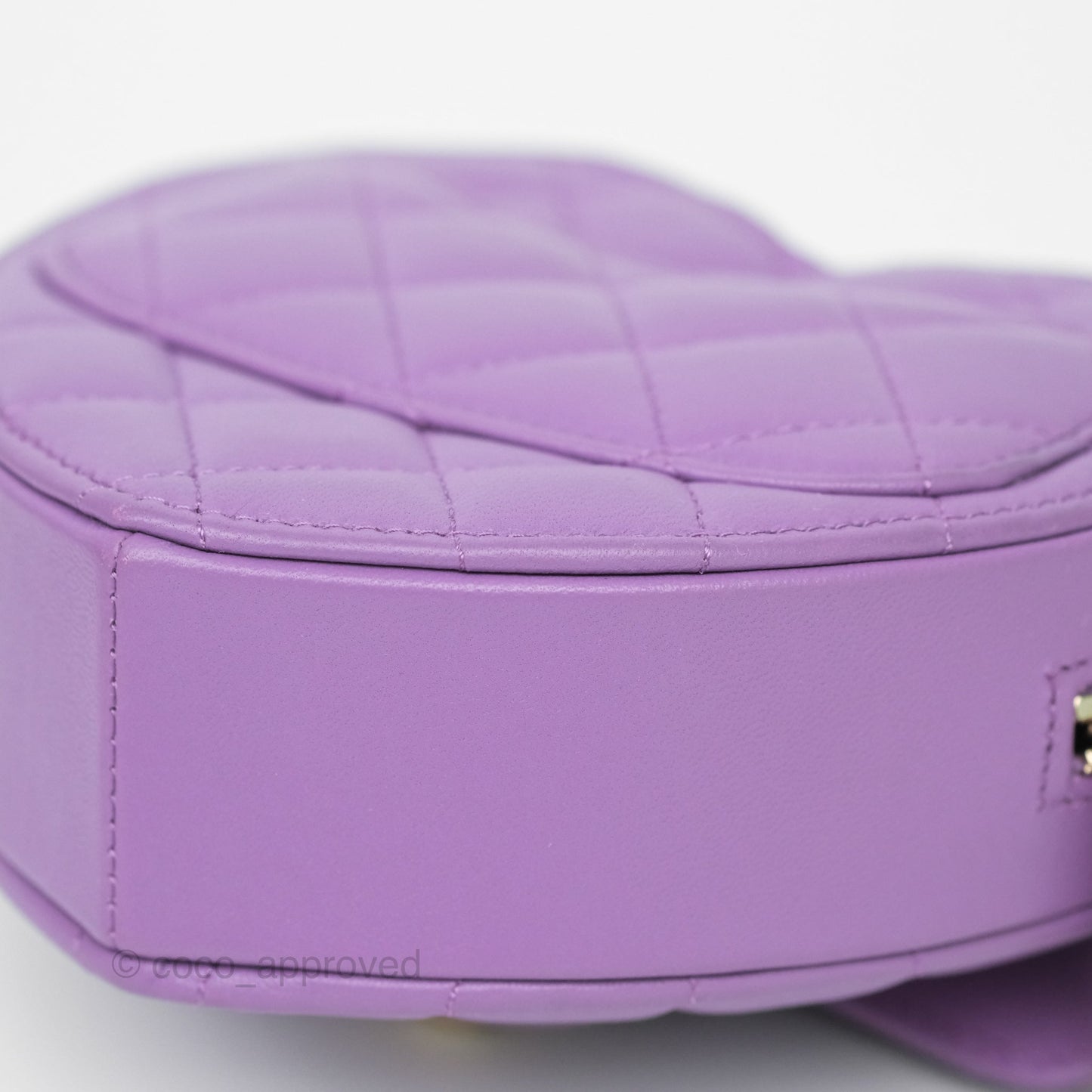 Chanel Small Heart Bag Purple Lambskin Gold Hardware 22S