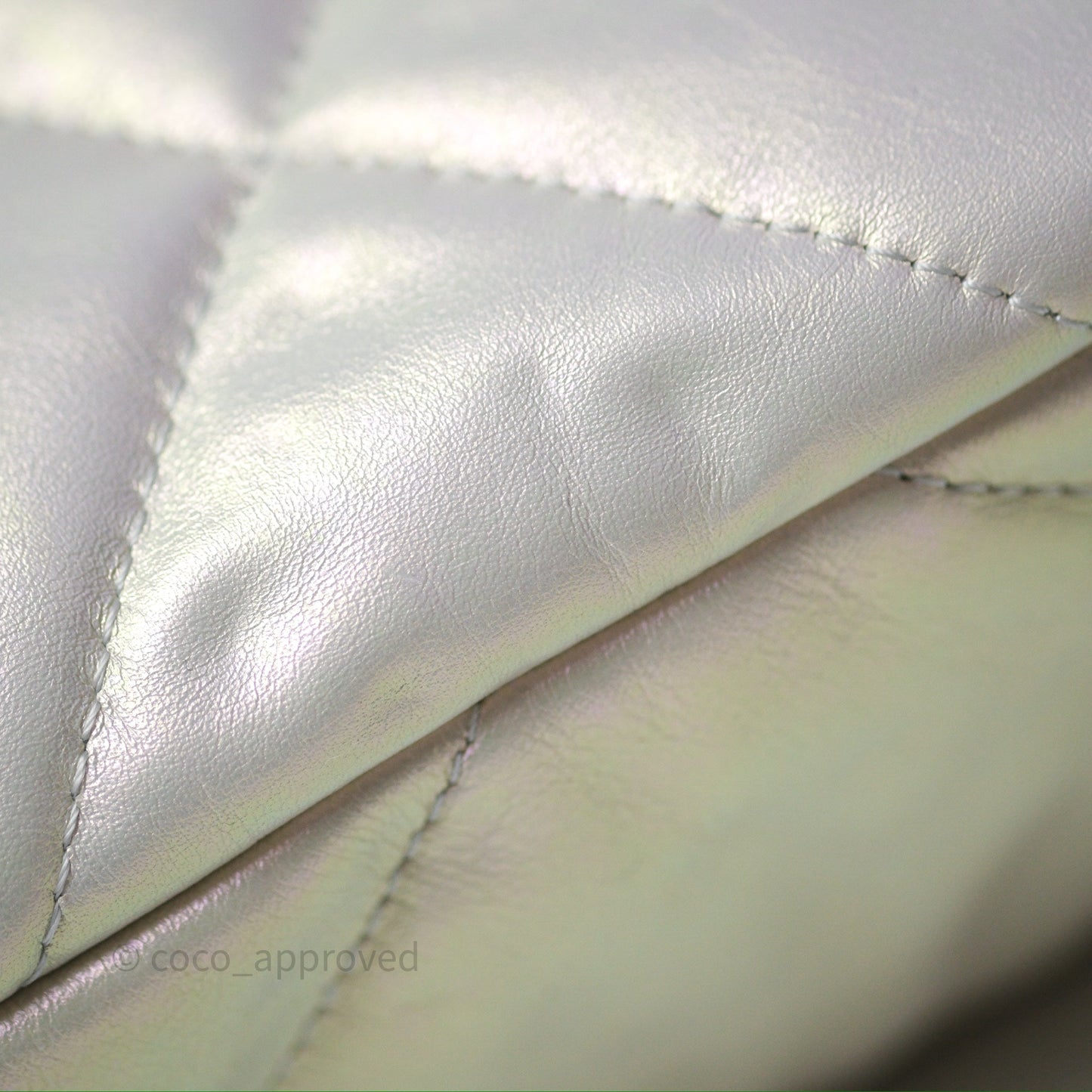 Chanel 19 Small Iridescent White Mixed Hardware
