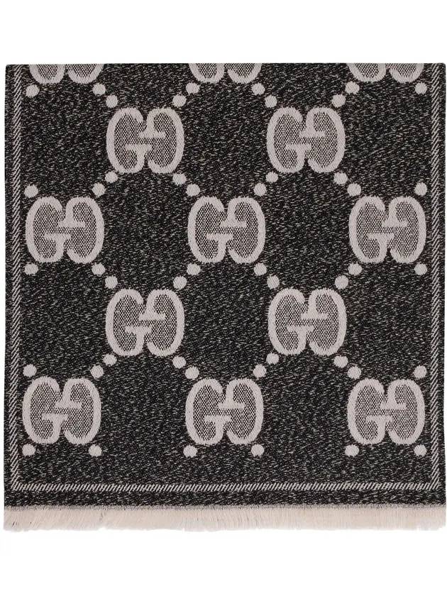 Luxury Gucci Trending 2025 GG Two-Tone Wool Jacquard Scarf Black