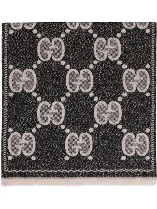 Luxury Gucci Trending 2025 GG Two-Tone Wool Jacquard Scarf Black