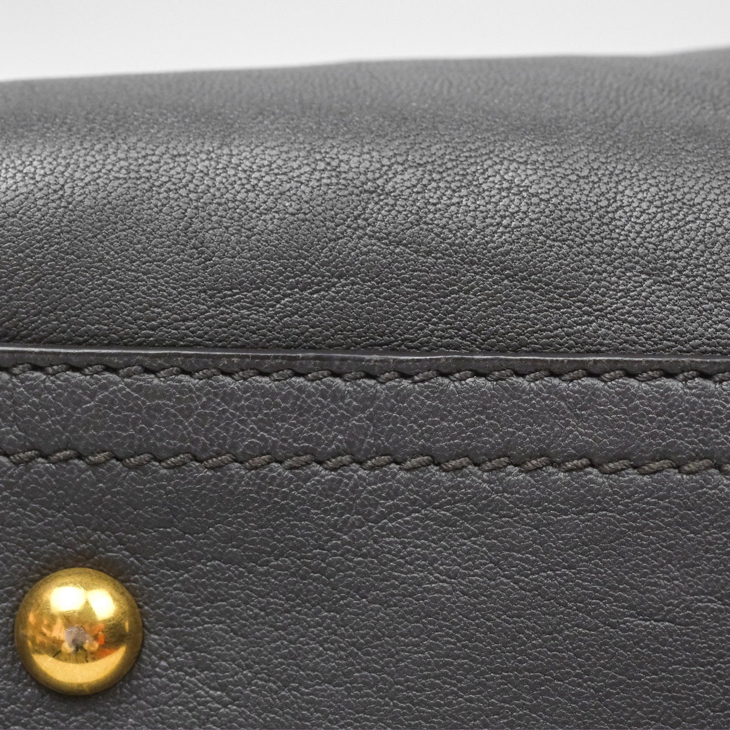 Saint Laurent Chyc Bag Dark Grey Calfskin Gold Hardware