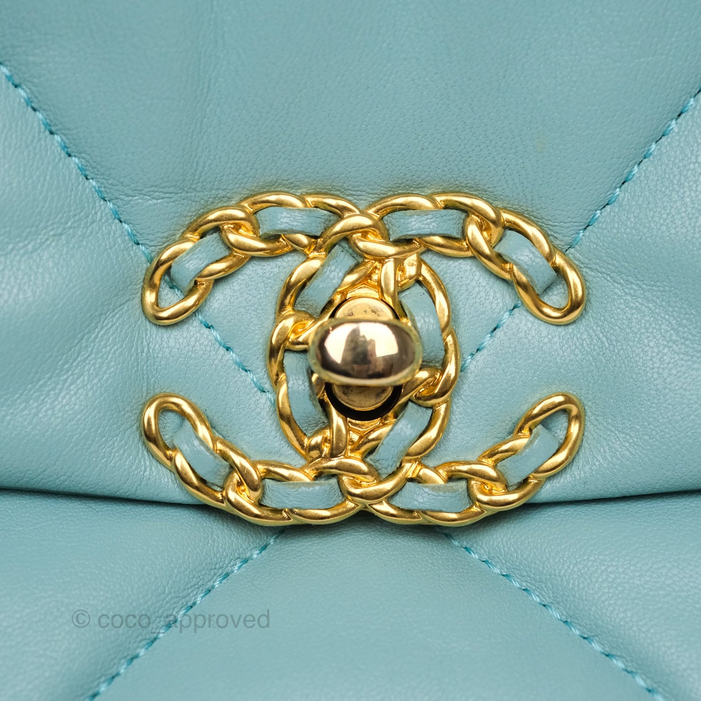 Chanel 19 Small Tiffany Blue Mixed Hardware