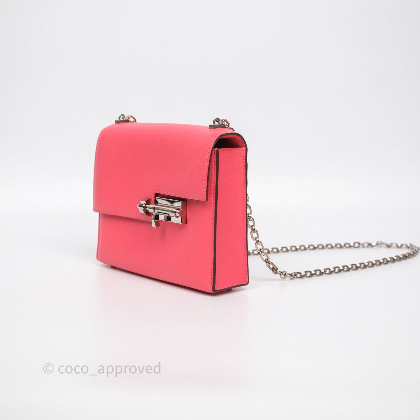Hermès Mini Verrou Chaine Bag Rose Lipstick U5 Chevre Mysore Palladium Hardware