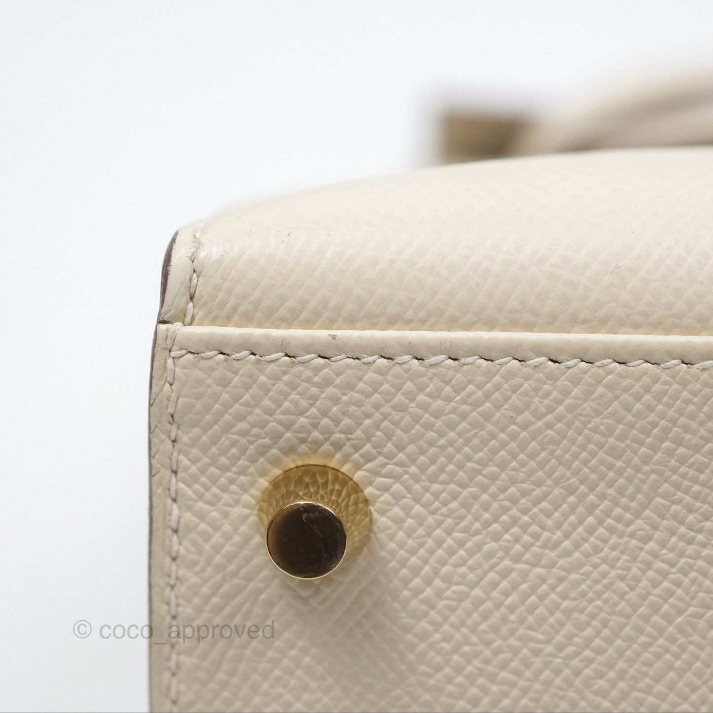 Hermès Kelly 28 Sellier Craie 10 Epsom Gold Hardware