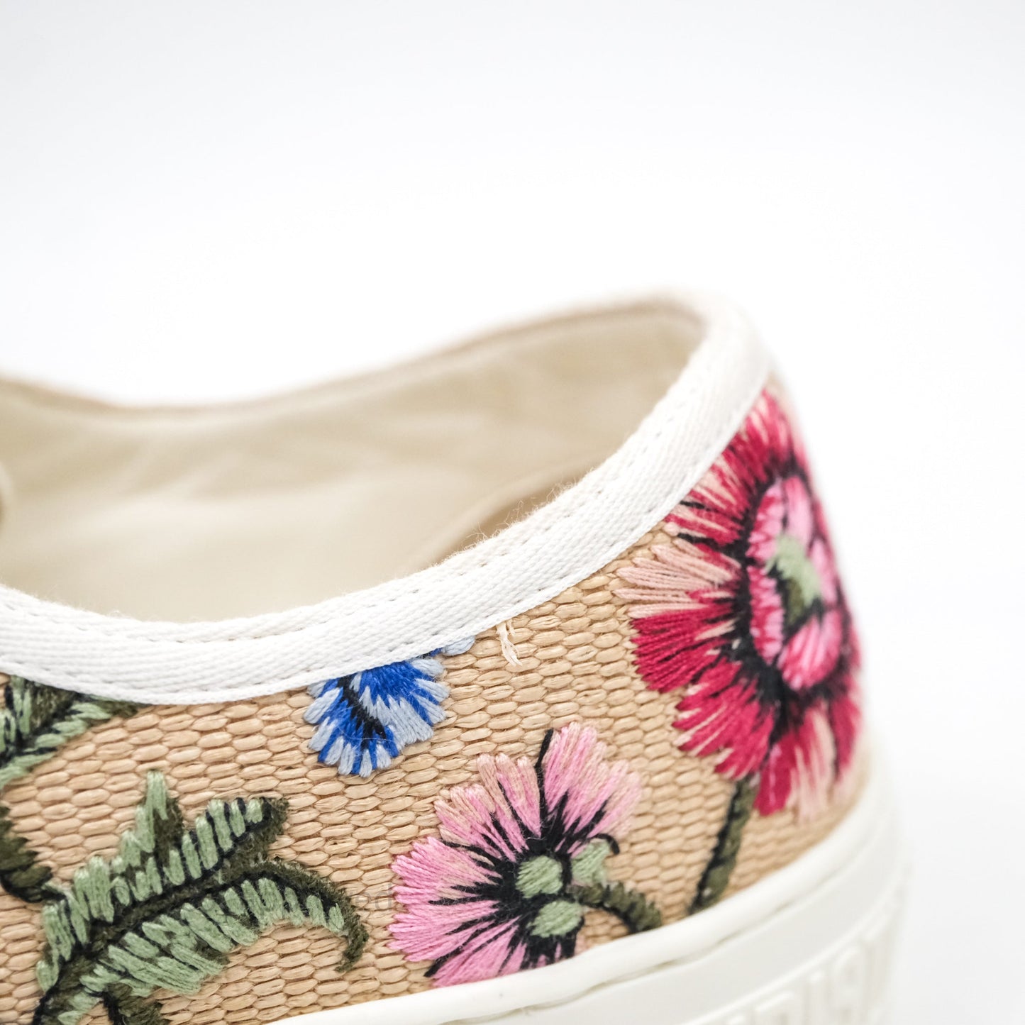 Dior Walk'n'Dior Sneakers Beige Floral Embroidered Canvas Size 37