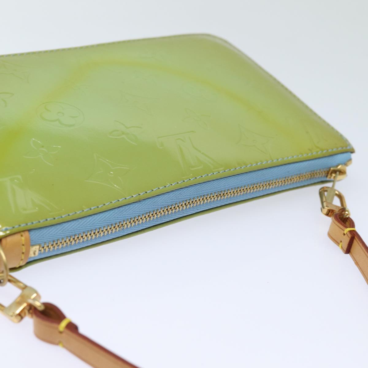 LOUIS VUITTON Monogram Vernis Lexington Pouch Baby Blue M91011 LV 78038